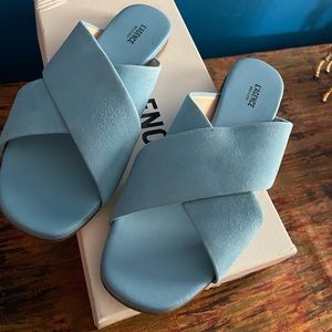 Nwt L’Agence Camila Blue suede sandals, size 8.5